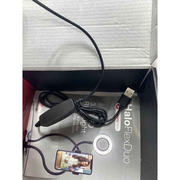 Halo Flex Duo 3.5" LED RingLight-Flex Phone Holder-Clip USB Power - New - Picture 7 of 9